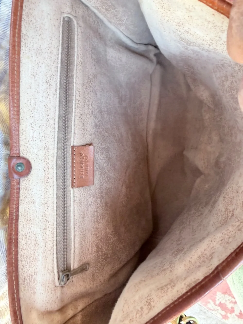 Vintage Burberrys Coated Canvas Messenger Crossbody Bag- OliveGrey